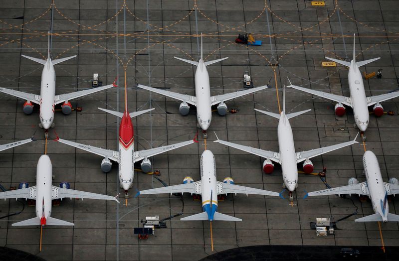 © Reuters. PREMIER VOL D'UN BOEING 737 MAX AVEC LA PRESSE À BORD