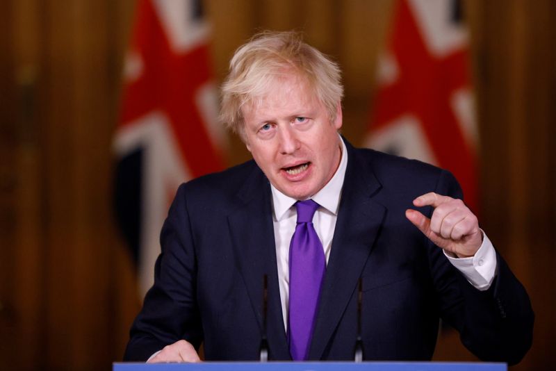&copy; Reuters. Premiê britânico, Boris Johnson, durante entrevista coletiva em Londres