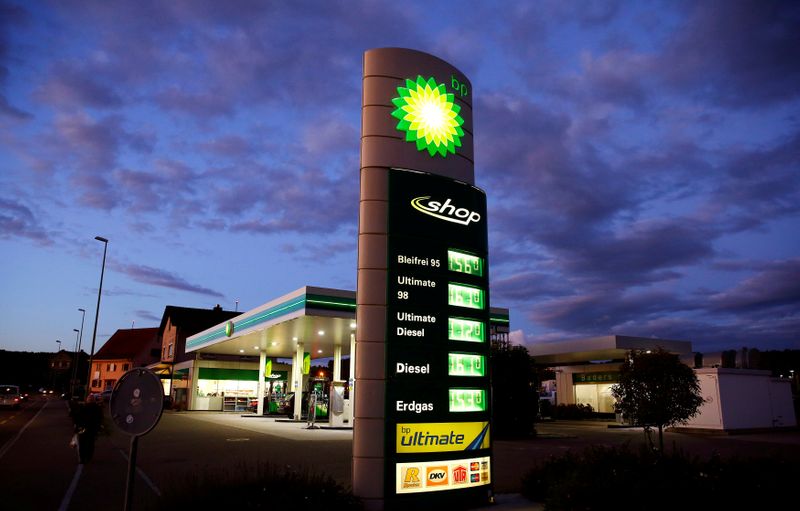 © Reuters. FILE PHOTO: A general view shows BP petrol station in Kloten