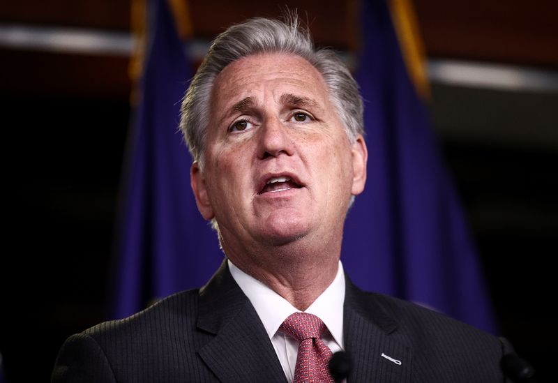 &copy; Reuters. FILE PHOTO: U.S. House Minority Leader McCarthy speaks to reporters about the 2020 U.S. presidential election during news conference on Capitol Hill in Washington