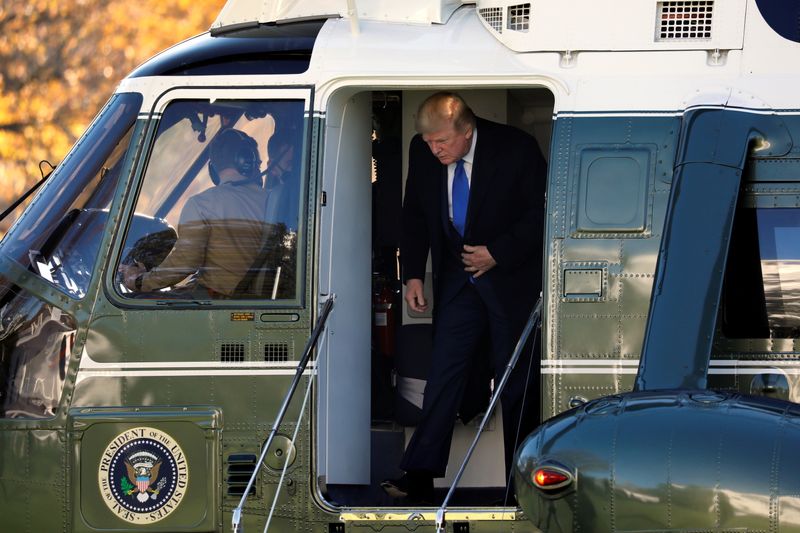 &copy; Reuters. President Donald Trump returns from Camp David