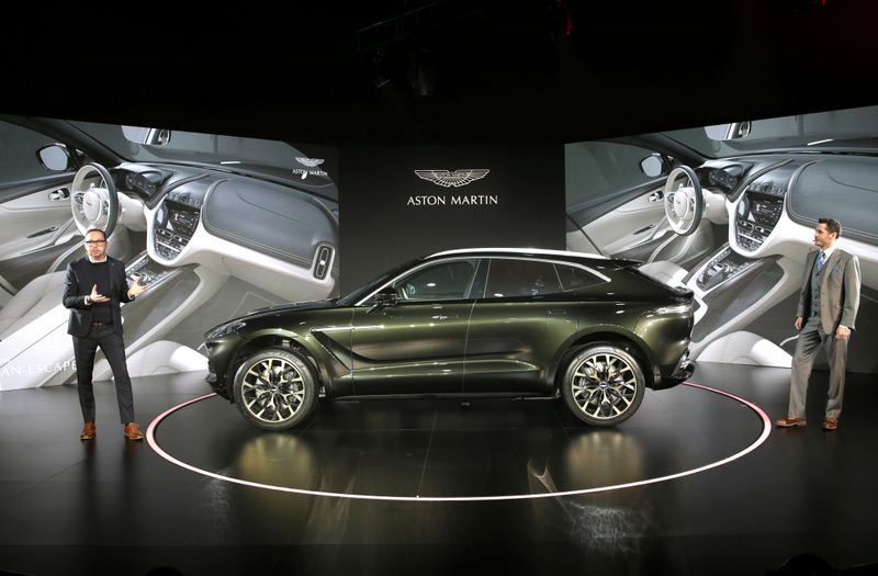 &copy; Reuters. FILE PHOTO: Aston Martin DBX, the company&apos;s first sport utility vehicle, is displayed at its global launch ceremony in Beijing