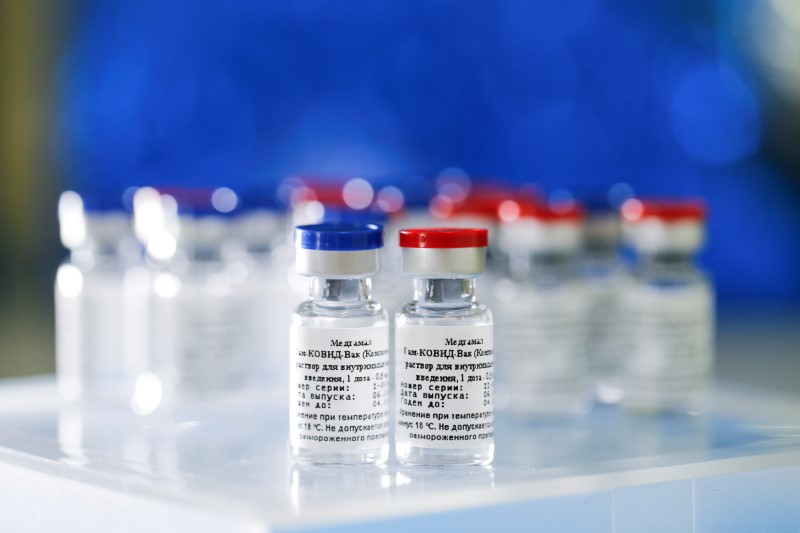 &copy; Reuters. Vacina contra a Covid desenvolvida pelo Instituto de Pesquisa de Epidemiologia e Microbiologia Gamaleya, em Moscou