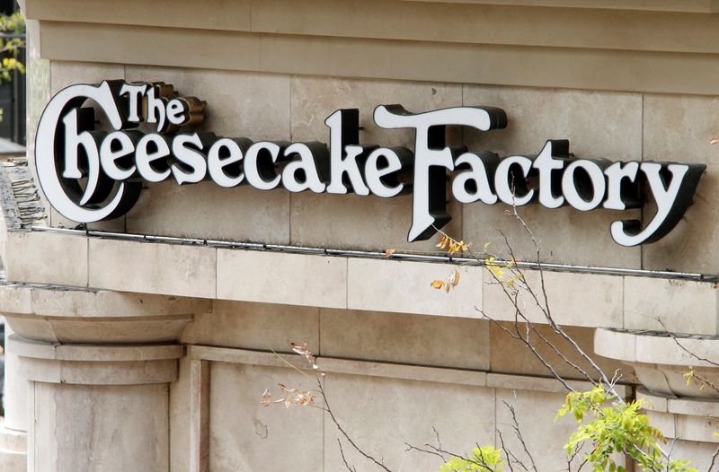 &copy; Reuters. FILE PHOTO: A sign for The Cheesecake Factory restaurant is pictured in Glendale