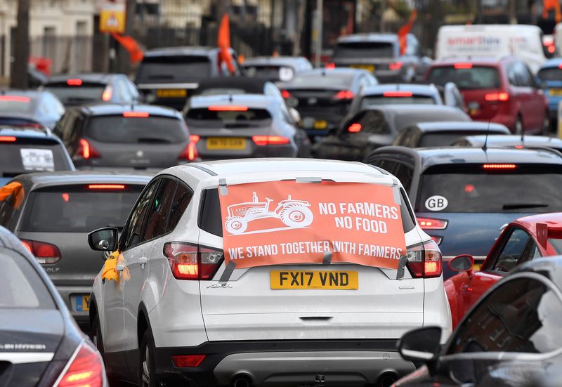 &copy; Reuters. Protest against India&apos;s new farming legislation, in London