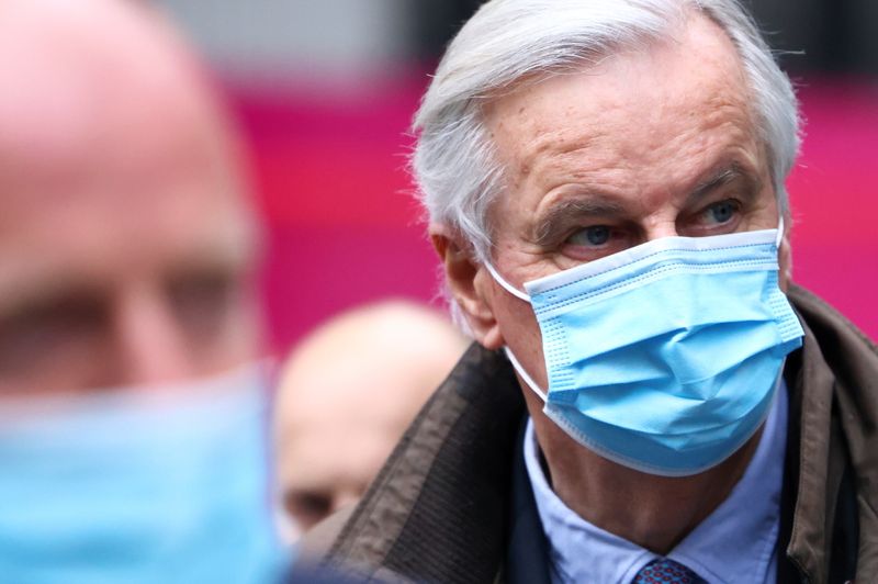 &copy; Reuters. EU chief negotiator Michel Barnier arrives for Brexit talks in London