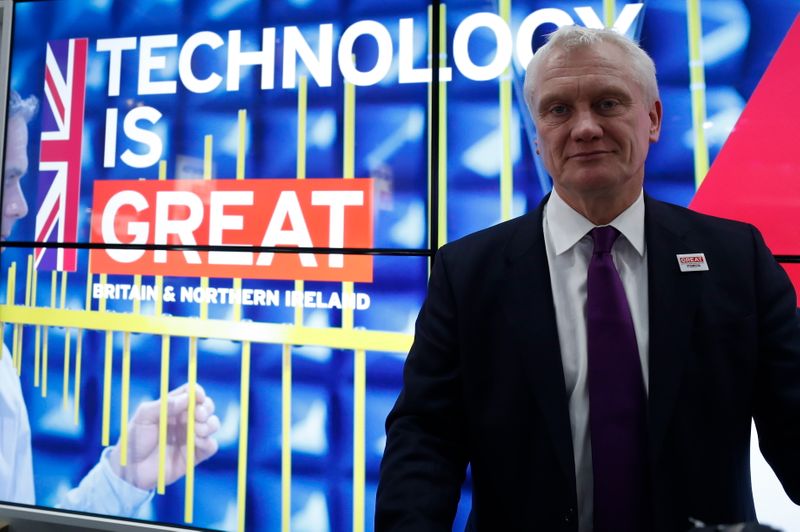 © Reuters. FILE PHOTO: Britain's junior trade minister Graham Stuart poses  at the Mobile World Congress in Barcelona