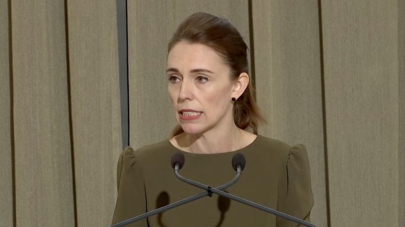 &copy; Reuters. New Zealand&apos;s Prime Minister Jacinda Ardern speaks at a news conference in Wellington