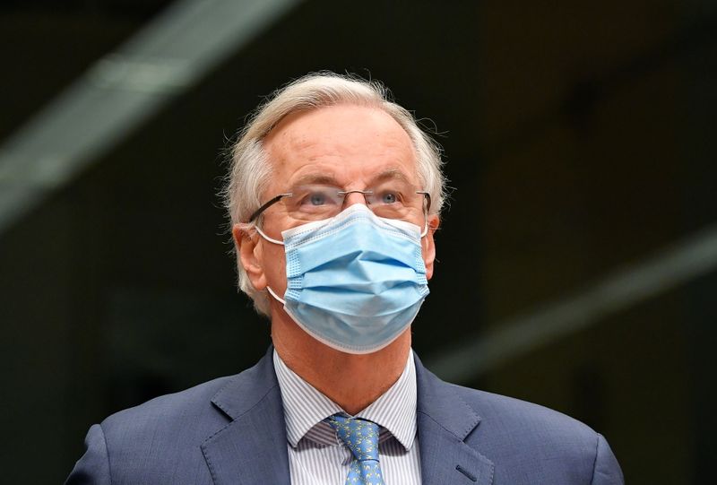 &copy; Reuters. FOTO DE ARCHIVO: El negociador jefe de la Unión Europea para el Brexit, Michel Barnier, en Bruselas