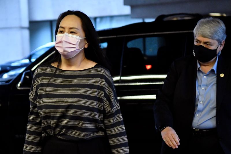 &copy; Reuters. FILE PHOTO: Huawei Technologies Chief Financial Officer Meng Wanzhou arrives at court in Vancouver