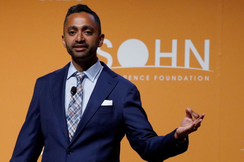 &copy; Reuters. FILE PHOTO: Chamath Palihapitiya, Founder and CEO of Social Capital, speaks during the Sohn Investment Conference in New York