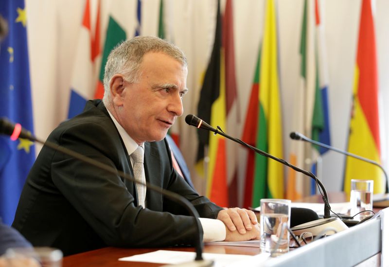 &copy; Reuters. EU Ambassador to China Nicolas Chapuis speaks at a news conference in Beijing