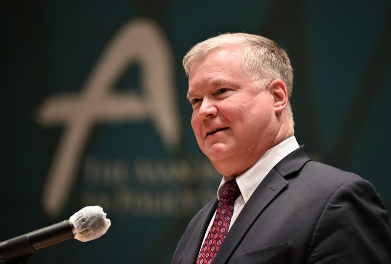 © Reuters. U.S. envoy Biegun delivers speech in South Korea