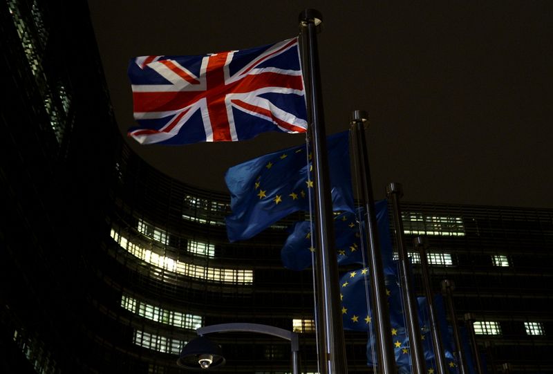 &copy; Reuters. British PM Johnson arrives for a meeting with EU Commission President von der Leyen in Brussels