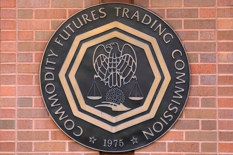 © Reuters. FILE PHOTO: Signage is seen outside of CFTC in Washington, D.C.