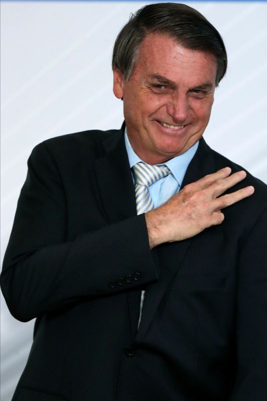 &copy; Reuters. Presidente Jair Bolsonaro durante cerimônia no Palácio do Planalto