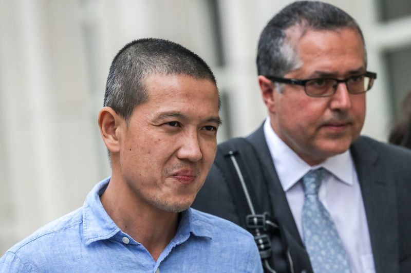 &copy; Reuters. FILE PHOTO: Ex-Goldman Sachs banker Roger Ng leaves the federal court in New York