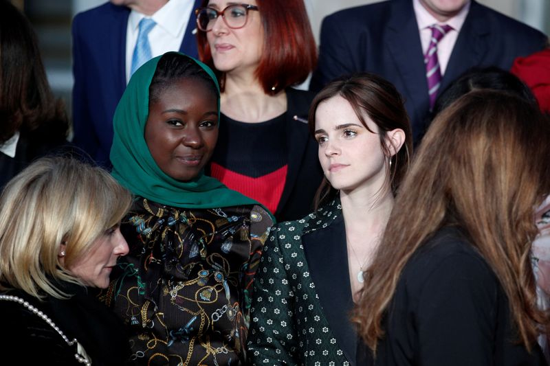 &copy; Reuters. Atriz britânica Emma Watson durante reunião sobre igualdade de gênero no Palácio do Eliseu, em Paris