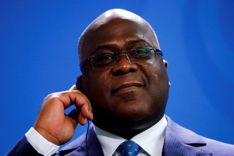 &copy; Reuters. FILE PHOTO: Congo&apos;s President Felix Antoine Tshilombo Tshisekedi during a news conference in Germany