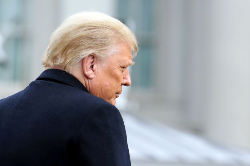 &copy; Reuters. FILE PHOTO: U.S. President Donald Trump departs on travel to West Point, New York from the South Lawn at the White House in Washington