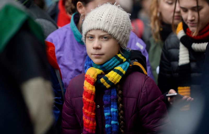 &copy; Reuters. FILE PHOTO: Swedish climate activist Greta Thunberg takes part in the rally &apos;&apos;Europe Climate Strike&apos;&apos; in Brussels