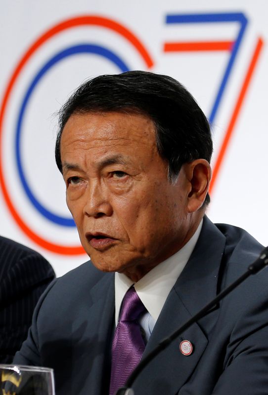 &copy; Reuters. Ministro das Finanças do Japão, Taro Aso