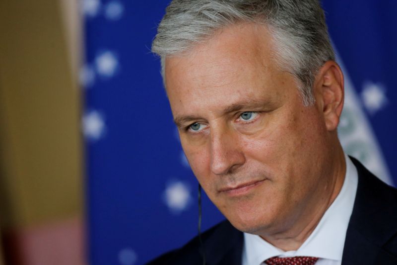 &copy; Reuters. FILE PHOTO: U.S. National Security Advisor Robert O&apos;Brien looks on during a statement to the media at the Itamaraty Palace in Brasilia