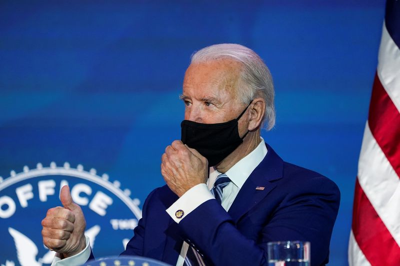 &copy; Reuters. U.S. President-elect Joe Biden announces defense secretary nominee Austin in Wilmington, Delaware