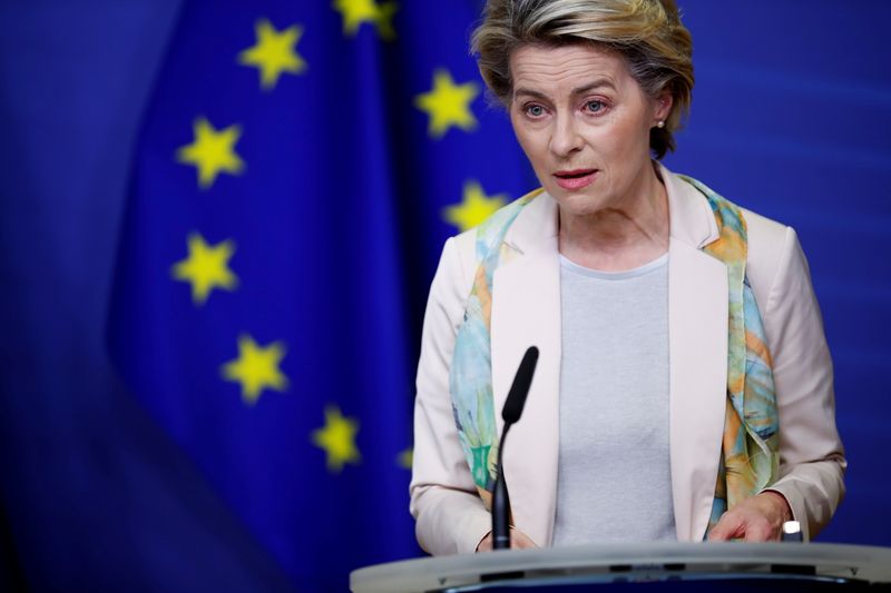 &copy; Reuters. European Commission President Ursula von der Leyen gives a joint statement with NATO Secretary General Jens Stoltenberg in Brussels