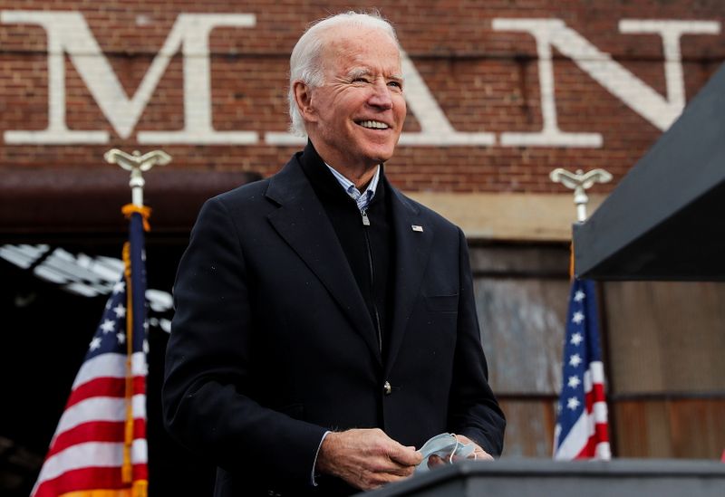 &copy; Reuters. U.S. President-elect Joe Biden campaigns on behalf of Democratic U.S. Senate candidates Ossoff and Warnock in Atlanta, Georgia U.S. President-elect Joe Biden campaigns on behalf of Democratic U.S. senate candidates Ossoff and Warnock in Atlanta, Georgia