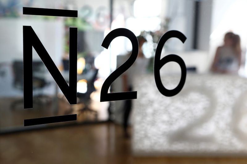&copy; Reuters. The logo of the Fintech N26 (Number26), seen in the N26 office in Berlin