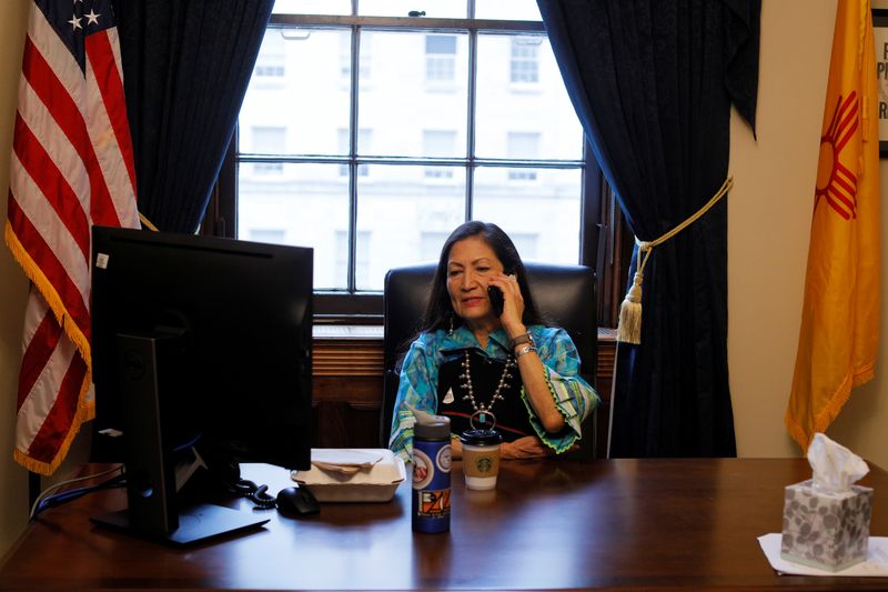 © Reuters. The Wider Image: Deb Haaland becomes one of first two Native American congresswomen