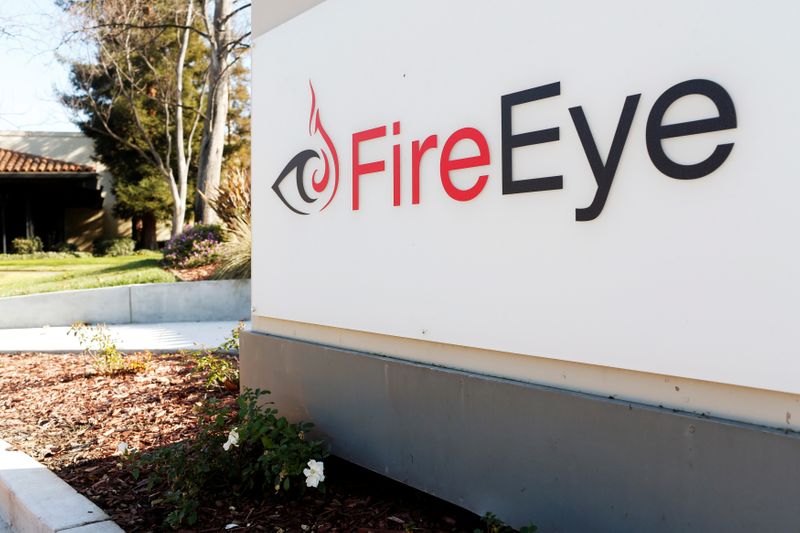 &copy; Reuters. FILE PHOTO: FireEye logo is seen outside the company&apos;s offices in Milpitas, California
