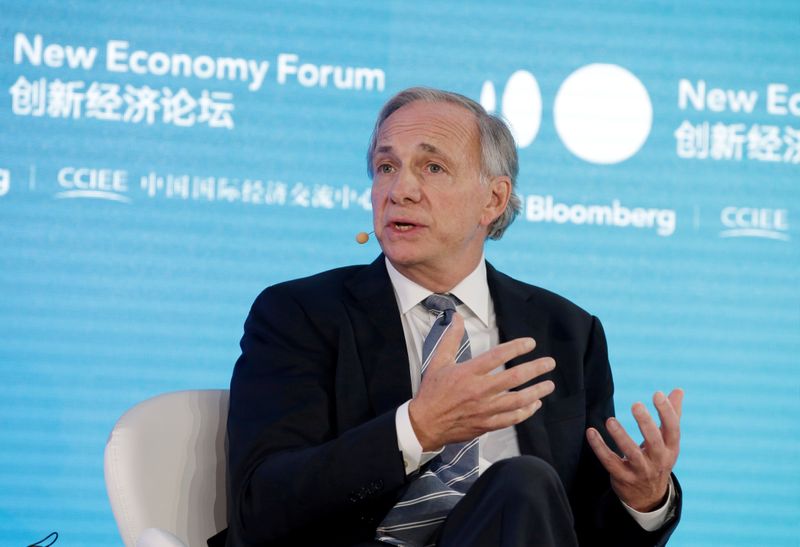 &copy; Reuters. FILE PHOTO: Ray Dalio, founder, co-chief investment officer and co-chairman of Bridgewater Associates, speaks at the 2019 New Economy Forum in Beijing