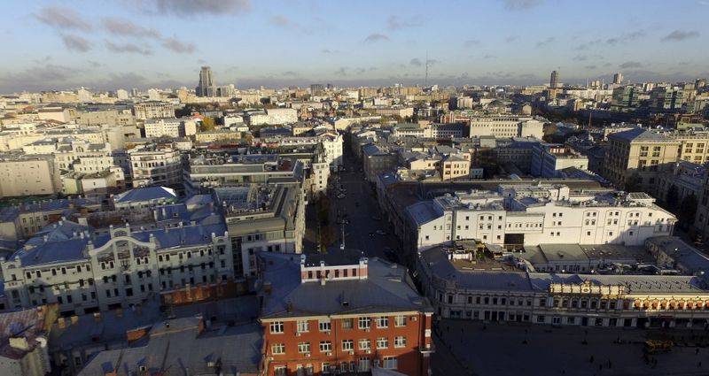 &copy; Reuters. An aerial view shows the skyline of the capital Moscow in Russia