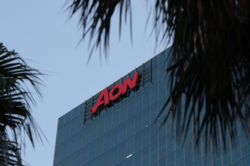 © Reuters. Logo da Aon em edifício em Sydney, Austrália