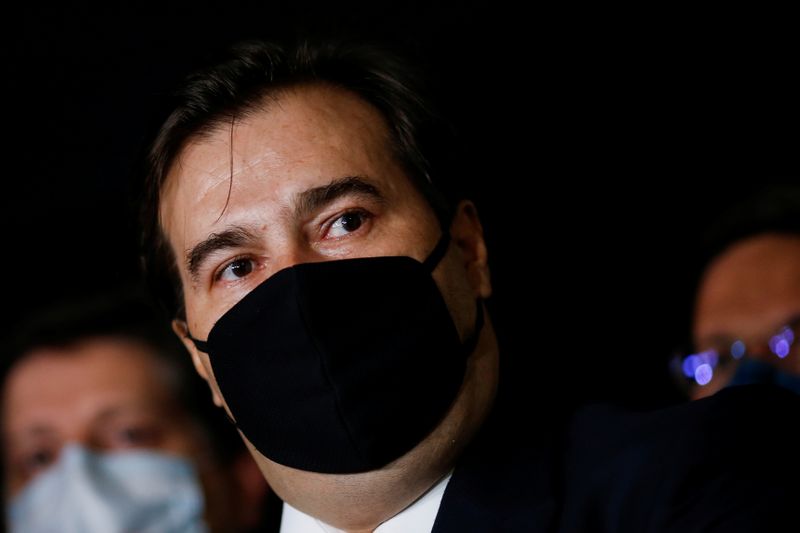 &copy; Reuters. Presidente da Câmara dos Deputados, Rodrigo Maia, durante entrevista coletiva em Brasília