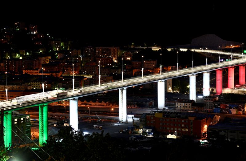 &copy; Reuters. FILE PHOTO: Official inauguration of the new Genoa bridge