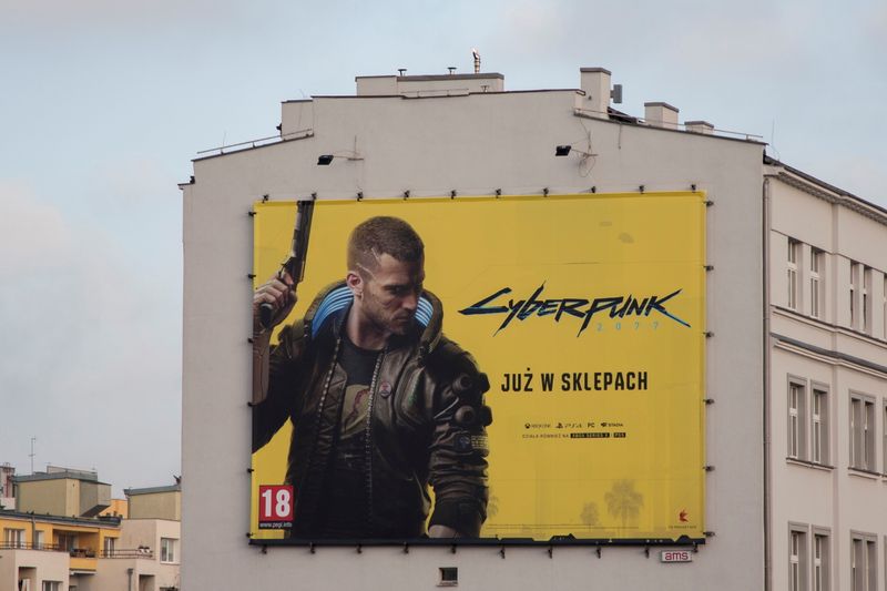 &copy; Reuters. FILE PHOTO: Cyberpunk 2077 game ad in Gdynia