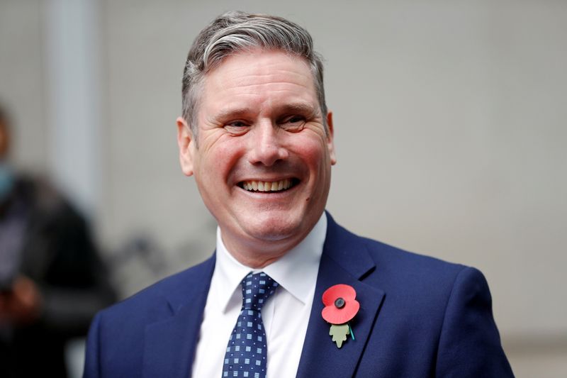 &copy; Reuters. Britain&apos;s Labour Party leader Starmer outside BBC headquarters in London