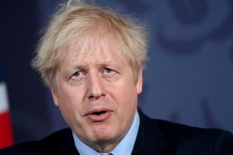 &copy; Reuters. British PM Johnson holds news conference on Brexit trade deal in London