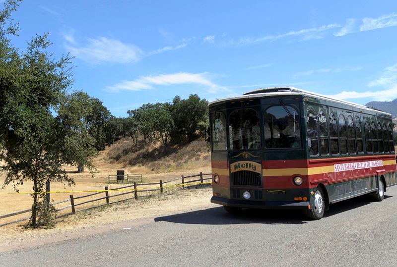 &copy; Reuters. FILE PHOTO: A Santa Barbara Trolley is seen leaving the Michael Jackson Neverland Ranch in Los Olivos, California