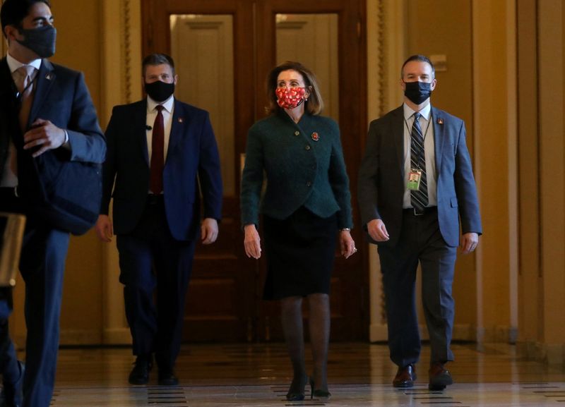 © Reuters. Speaker of the House Nancy Pelosi on Capitol Hill, U.S.