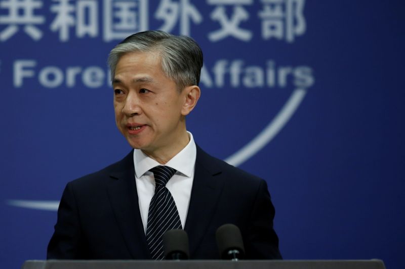 &copy; Reuters. FILE PHOTO: Chinese Foreign Ministry spokesman Wang Wenbin speaks during a news conference in Beijing