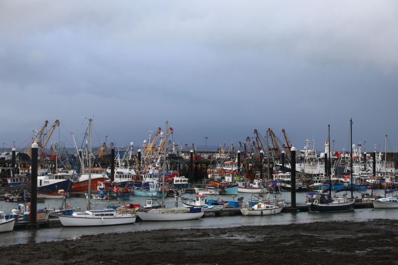 © Reuters. General view of Newlyn Harbour, which will see significant impact to the fishing industry as a result of the Brexit deal due to be implemented in the New Year, in Newlyn