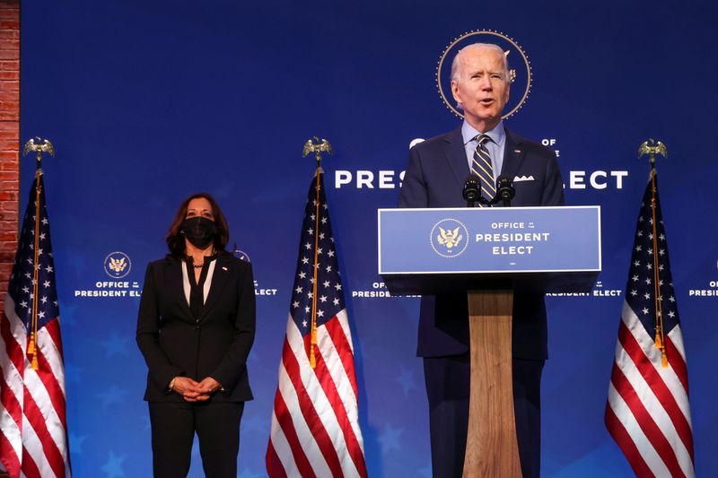 &copy; Reuters. バイデン・ハリス氏、年明けジョージア州へ　上院決選投票を応援