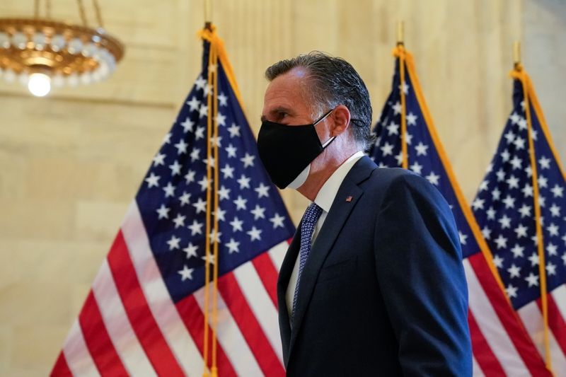 &copy; Reuters. U.S. Senator Romney arrives at the Senate Republican GOP leadership election on Capitol Hill in Washington
