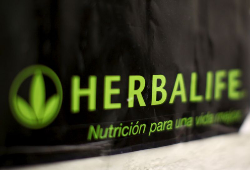 © Reuters. FILE PHOTO: An Herbalife logo is shown on a poster at a clinic in the Mission District in San Francisco