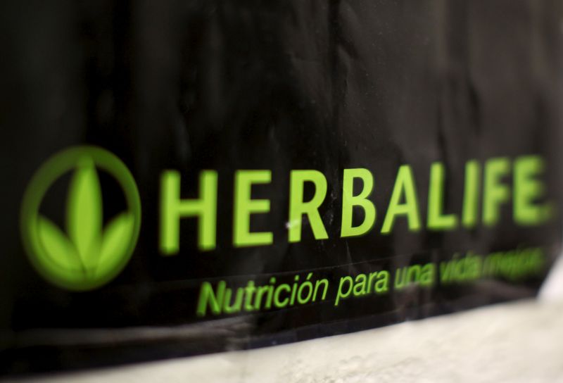 &copy; Reuters. FILE PHOTO: An Herbalife logo is shown on a poster at a clinic in the Mission District in San Francisco