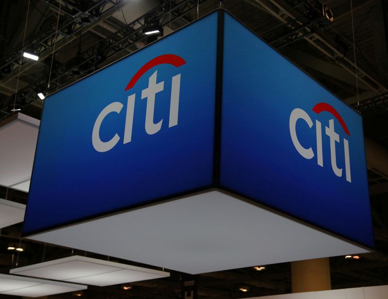 © Reuters. FILE PHOTO: The Citigroup Inc logo is seen at the SIBOS banking and financial conference in Toronto